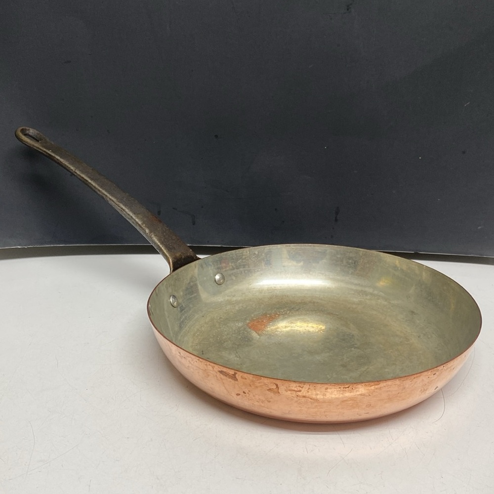 Baumalu Fry Pan Saute Skillet Copper 9.5” Diameter Made in Italy